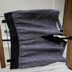 Lululemon grey and black shorts.